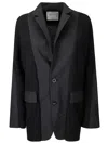 Sacai Suiting X Knit Jacket In Black