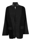 Sacai Suiting X Knit Jacket In Black