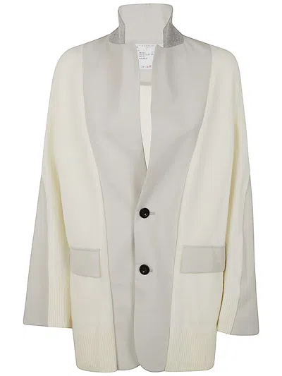 Sacai Women's Suiting X Knit Jacket In Nude & Neutrals