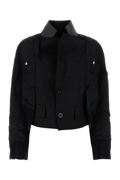 Sacai Women's Twill Jacket In Black