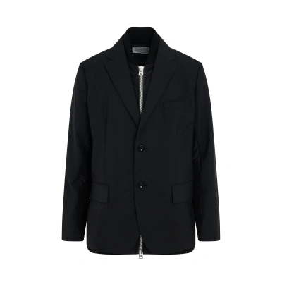 Sacai Suiting X Nylon Twill Jacket In Black