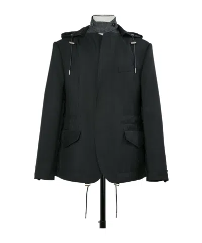 Sacai Suiting X Nylon Twill Jacket In Blue