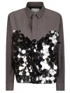 Sacai Suiting X Sequin Embroidery Shirt In Gray