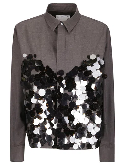 SACAI SUITING X SEQUIN EMBROIDERY SHIRT
