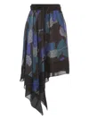 Sacai Women's Sun Surf Monstera Skirt Elastic Waist Asymmetric