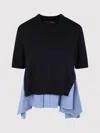 Sacai Poplin X Cotton Jersey T-shirt