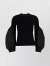 Sacai Black Cotton And Nylon Sweater