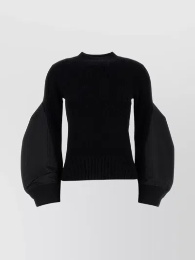 SACAI SWEATER COTTON BLEND BALLOON SLEEVES