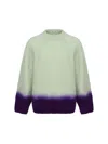 Sacai Man Multicolor Knitwear In L/green×purple