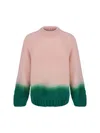Sacai Gradient Wool-blend Sweater In Pink×green
