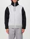 Sacai Bicolor Sweatshirt With Zip And Hood In Grau