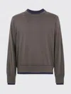 Sacai Cashmere Cotton Knit Pullover In Brown