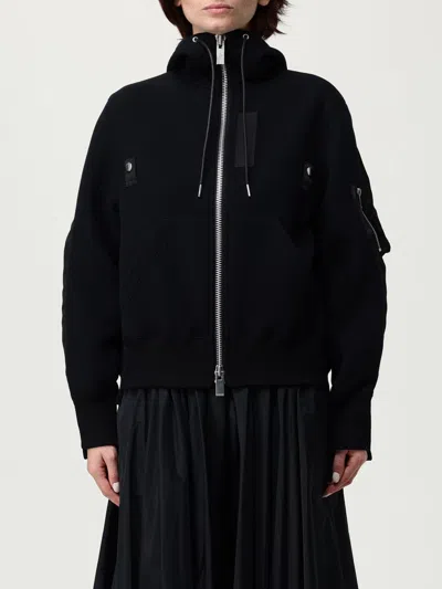 SACAI SWEATSHIRT SACAI WOMAN COLOR BLACK,H30375002