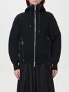 Sacai Black Sponge Sweat X Ma-1 Zip-up Hoodie In Schwarz