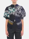 Sacai Pattern Knit Blouson In Schwarz