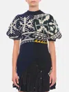 Sacai Patchwork Short-sleeve Sweater In Schwarz