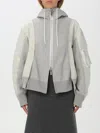 Sacai Sponge Hoodie In Grau