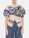 Sacai Pattern Knit Blouson In Weiss