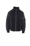 Sacai Panelled Zip-up Hoodie In Black