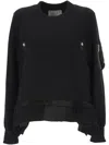 Sacai Long-sleeved Sweatshirt In Black