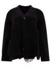 Sacai Wool Knit Cardigan In Black