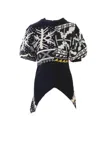 Sacai Patchwork Short-sleeve Sweater In Multi