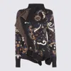 Sacai Floral Jacquard Knit Blouson In Green