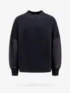 Sacai Twill X Sponge Sweat Pullover In Black