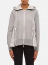 Sacai Sponge Sweat X Nylon Twill Hoodie In Grau