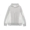 Sacai Cotton Jersey And Technical Twill Hoodie
