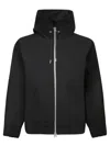 Sacai Wool Melton X Sponge Sweat Hoodie In Black