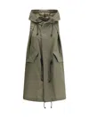 Sacai Olive Green Taffeta Hoodie Vest In Brown