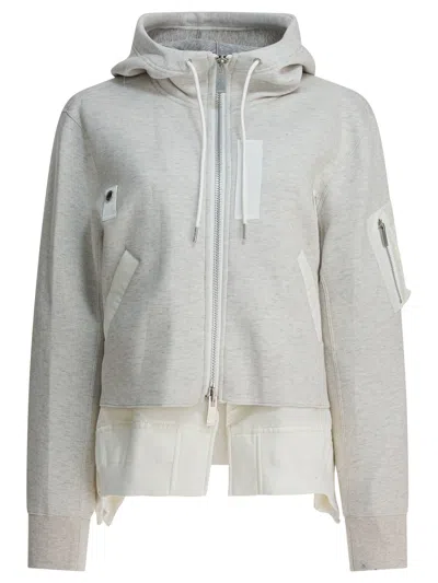 SACAI SWEATSHIRTS GREY