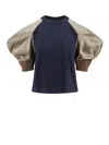 Sacai Multicolor Nylon Insert T-shirt In Blue