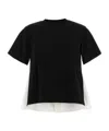 Sacai T-shirt Double Layer In Black