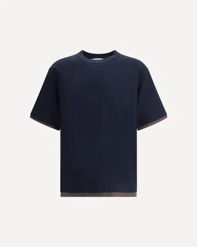 Sacai T-shirt Double Layers In Black