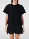 Sacai Black Paneled T-shirt In Schwarz