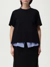 Sacai Short-sleeve Layered T-shirt In Black