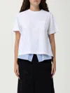 Sacai White Cotton T-shirt In Red
