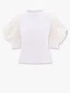 Sacai Nylon Twill X Cotton Jersey T-shirt In White