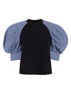 Sacai T-shirt Woman In Blue