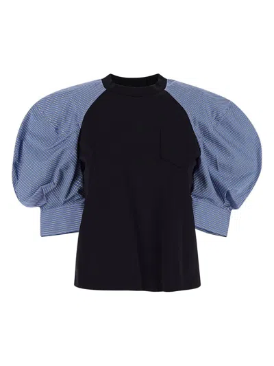 Sacai T-shirt Woman In Blue