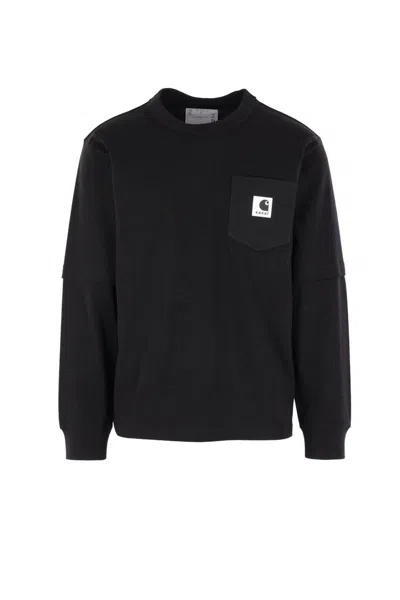 Sacai T-shirts And Polos In Black