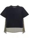 Sacai Short-sleeved T-shirt In Navy×taupe