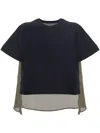 Sacai Short-sleeved T-shirt In Navy×taupe