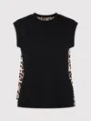 Sacai Leopard Print Knitted Top In Black