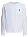 Sacai Long Sleeve Crew Neck T-shirt With Pocket In White