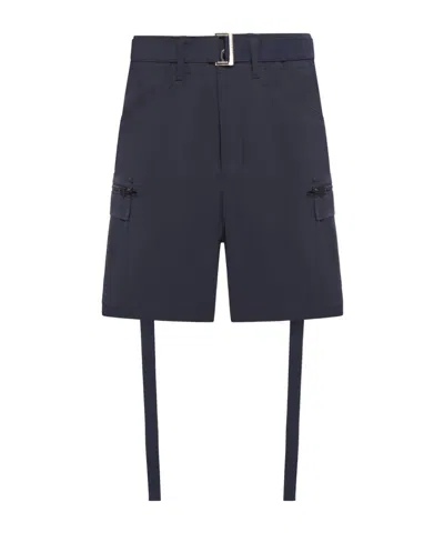 Sacai Strap-detailing Belted Cargo Shorts In Black