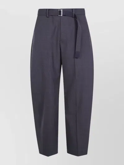 Sacai Tailored Pants Belt Loops Pleats Back Pockets In Purple