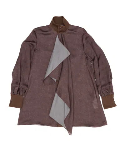 Sacai Tailored Shirt In Brown